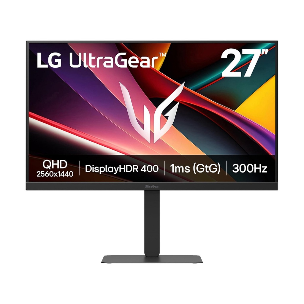 LG UltraGear 27’’ 2K Gaming Monitor, IPS Display Panel, 300Hz Refresh Rate, 1ms Response Time, Built-in Speaker, NVIDIA G-Sync Compatible, HDMI 2.1/USB-C & Standard Ports | 27G640A-B