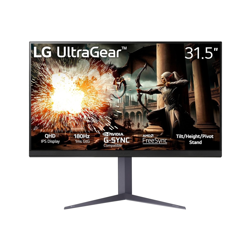 [NS029565] LG UltraGear 32" QHD IPS Panel 180Hz 1ms HDR 400 & sRGB 99% With Nvidia G-Sync Compatible Gaming Monitor