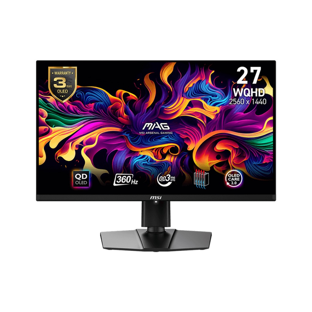 [NS015223] MSI MAG 271QPX QD-OLED 27"WQHD (2560X1440) 360Hz 0.03ms Gaming Monitor