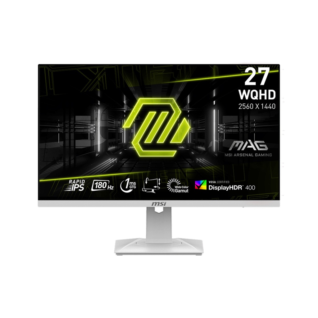[NS016431] MSI MAG 274QRFW 27-inch IPS Panel WQHD (2560X1440) 180Hz 1ms With Ajustable Stand Vesa HDR 400 Gaming Monitor