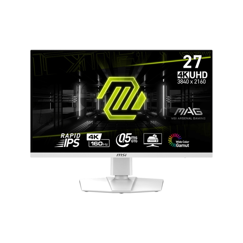 [NS016388] MSI MAG 274URFW 27-inch IPS 4KUHD (3840X2160) 4K 160Hz 0.5ms With Ajustable Stand HDR 400 (Hdmi 2.1) Type-C PD 15W Gaming Monitor - White