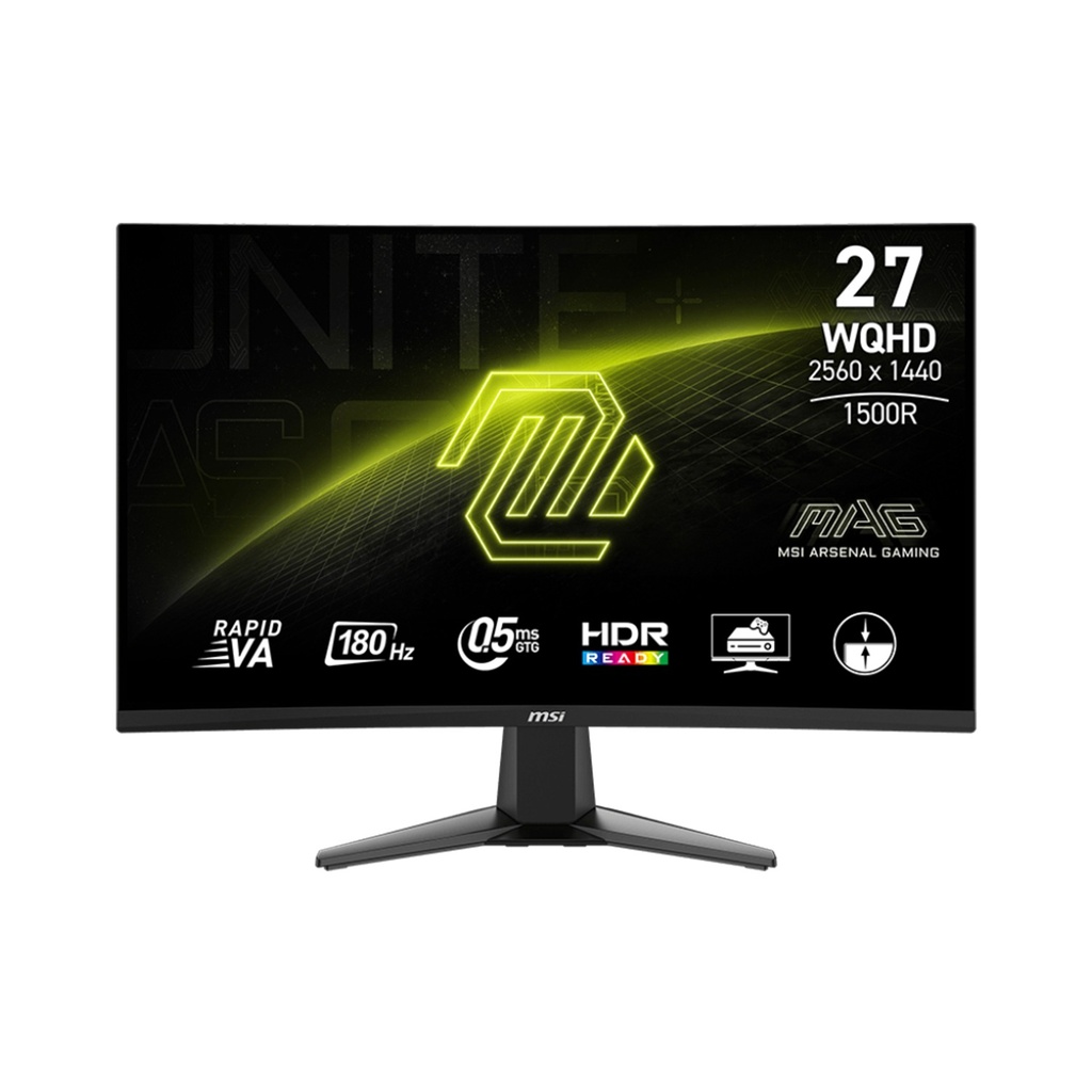MSI MAG 27CQ6F 27-inch VA Panel WQHD (2560X1440) 180Hz 0.5ms HDR Ready, Console Mode Curved Gaming Monitor