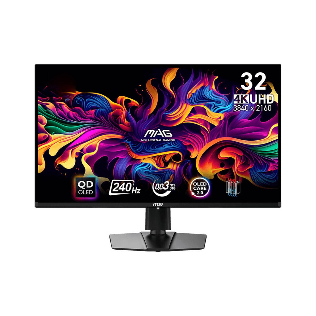 MSI MAG 321UPX QD-OLED 32-inch, 4K UHD 240Hz, 0.03ms, OLED Care 2.0, Vesa Display HDR True Black 400 Gaming Monitor
