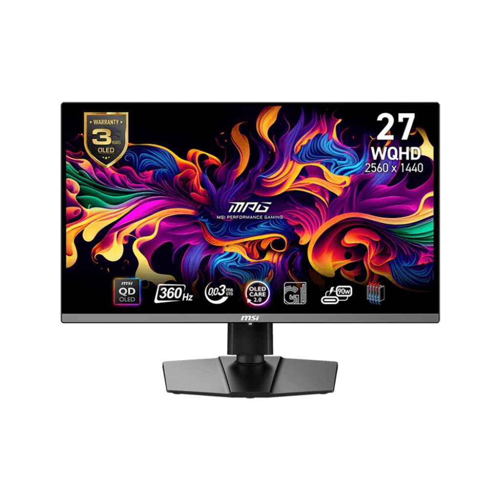 MSI MPG 271QRX QD-OLED 27-inch, Gaming Monitor WQHD (2560X1440), 360Hz, 0.03ms, HDMI 2.1 & USB-C 90W, AMD FreeSync™ Premium Pro