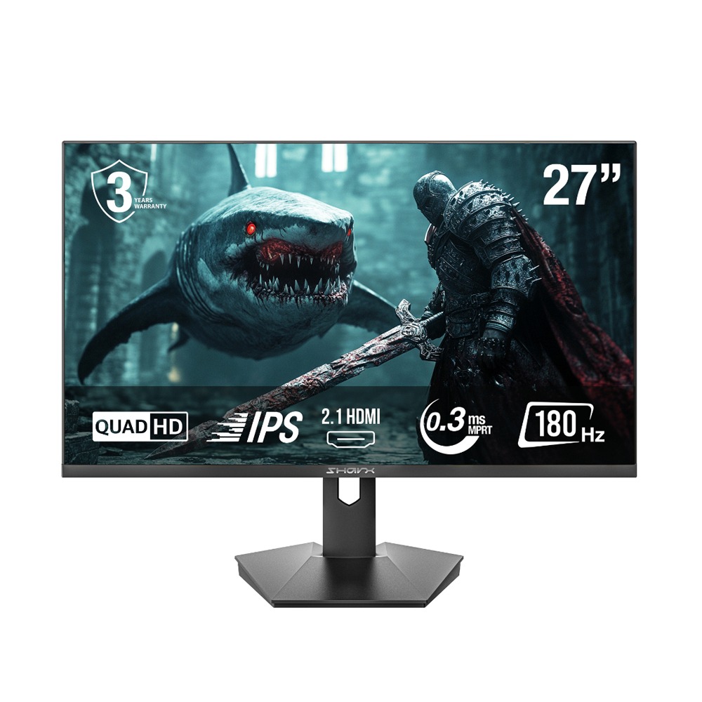 SharX Jaws 27Q180I 27" IPS Panel QHD 180Hz 0.3ms HDMI 2.1 With AMD FreeSync & Nvidia G-Sync Compatibility Gaming Monitor