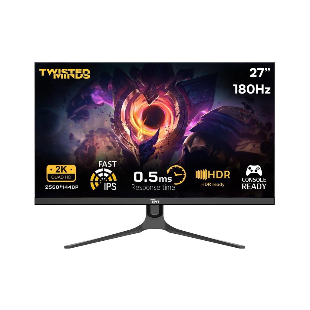 Twisted Minds 27'' Fast IPS Panel 2K 180Hz 0.5ms HDMI 2.1 HDR Gaming Monitor