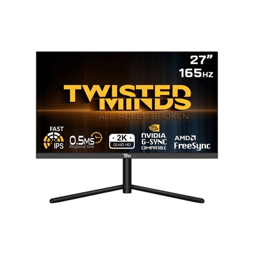 [NS013234] Twisted Minds 27'' QHD Fast IPS, 165Hz, 0.5MS, HDMI 2.1, HDR400 RGB Gaming Monitor - Black