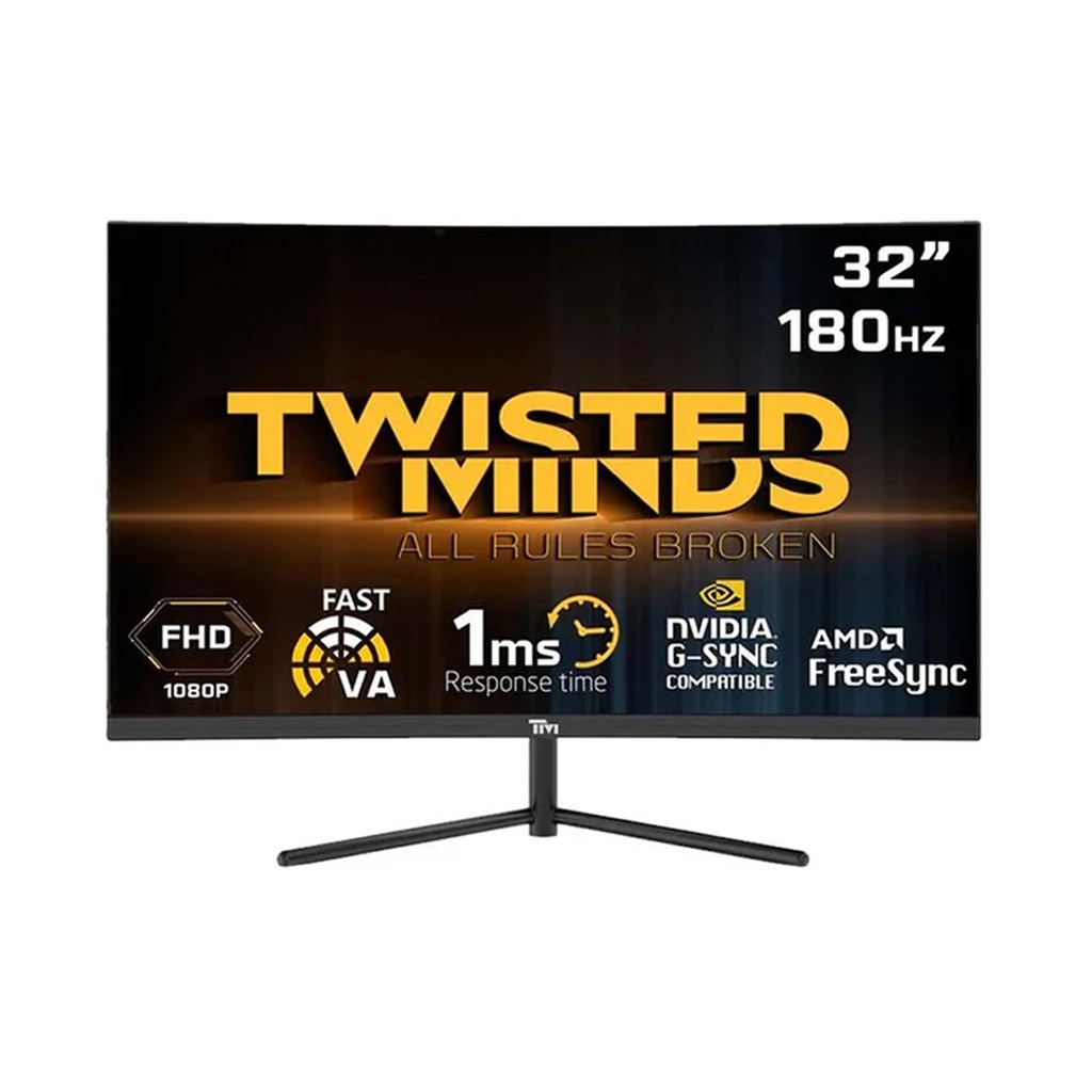 Twisted Minds 32" VA PANEL HDMI 2.0 180Hz 1ms FHD Curved Gaming Monitor