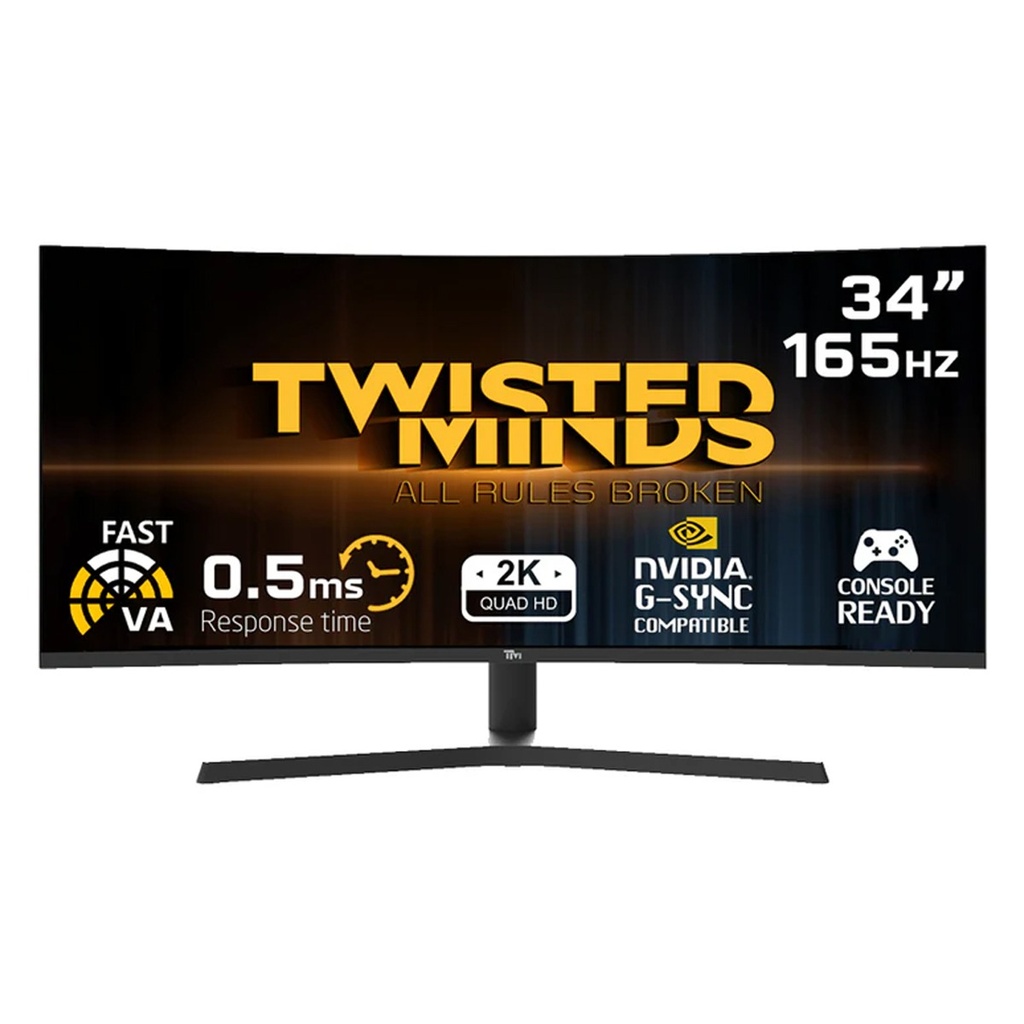 Twisted Minds 34" FAST VA Panel 165HZ 0.5ms HDMI 2.1 Curved Gaming Monitor