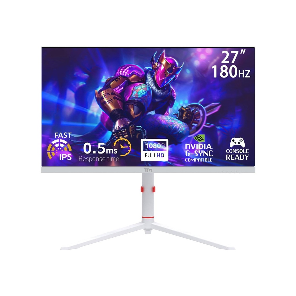 Twisted Minds Frost Series 27'' IPS Panel FHD 180Hz 0.5ms Hdmi 2.1, Adustable Stand HDR Ready Gaming Monitor - White