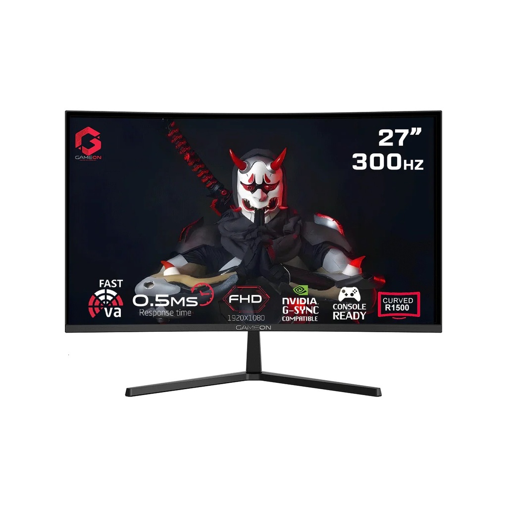 Gameon 27" FHD VA 300Hz 0.5ms Curved Gaming Monitor R1500 HDMI 2.1- Black