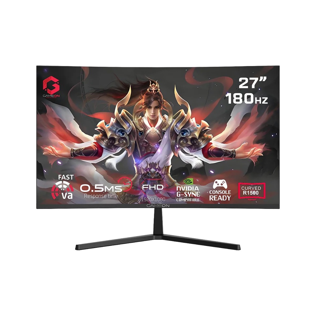 [NS031972] Gameon Pro Series 27" FHD VA 180Hz 0.5ms HDMI 2.1 Curved Gaming Monitor 1500R 16:9 (Supports PS5) - Black