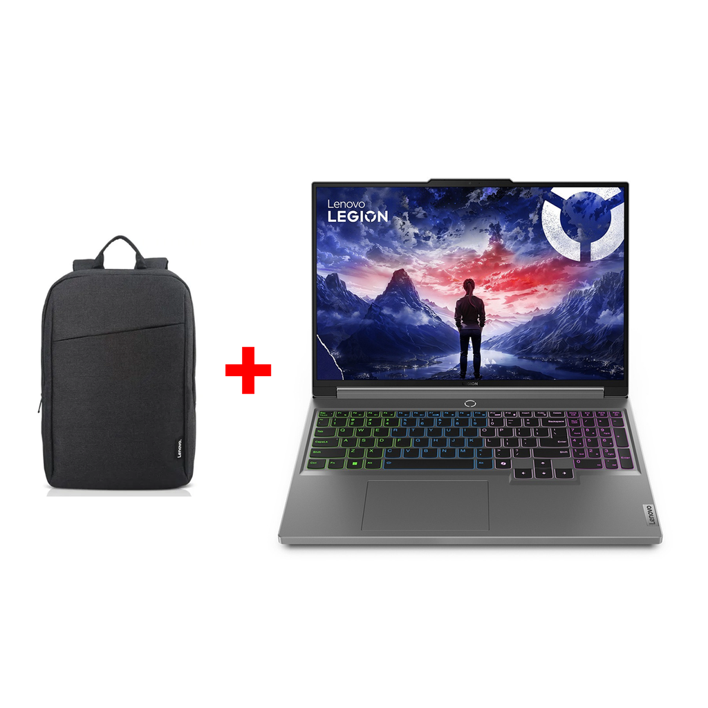 [NS028460] Lenovo Legion 5 16IRX9 Gaming Laptop, 13th Gen. Intel Core i7-13650HX Processor, 16GB RAM, 512GB SSD, NVIDIA GeForce RTX 4060 8GB 16" WQXGA Display (Win 11 Home) - Luna Grey + Lenovo 15.6" Laptop Backpack B210 (Black)
