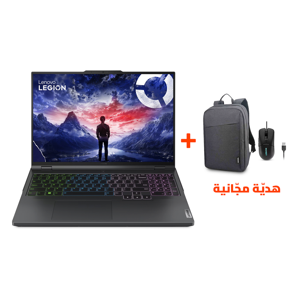 [NS026509] Lenovo Legion Pro 5 16IRX9 Gaming Laptop, Core i7-14650HX Processor, 16GB RAM DDR5, 1TB SSD NVMe, RTX 4060 8GB GDDR6 VGA, 16" WQXGA 240Hz Display,Windows 11 Pro (License), Lenovo Backpack + Lenovo USB Mouse