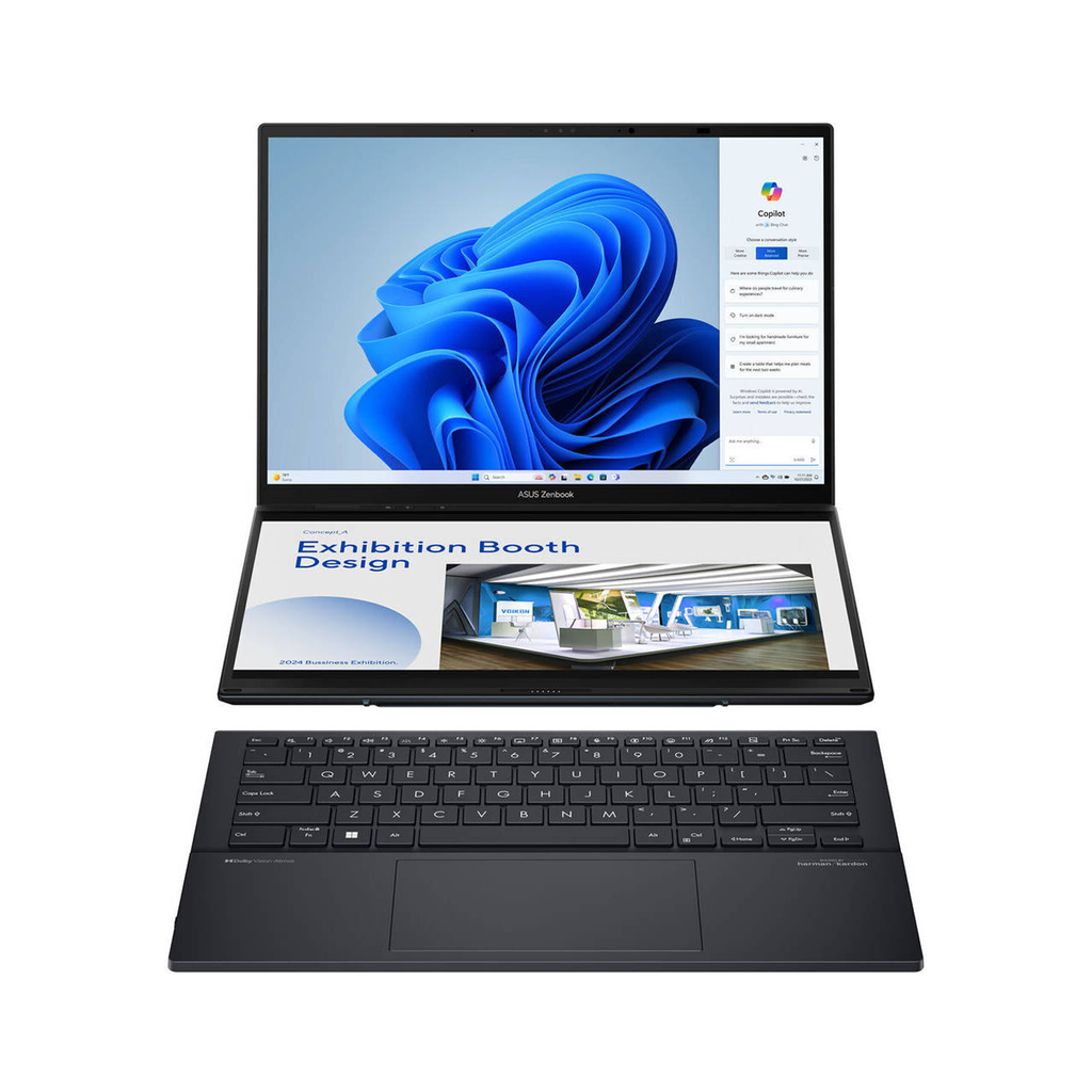 Asus Zenbook Duo (UX8406MA-PS99T) Intel Core Ultra 9 185H, 32GB RAM, 1TB SSD,14" OLED Touch Screen (Win 11 Home) - InkWell Grey