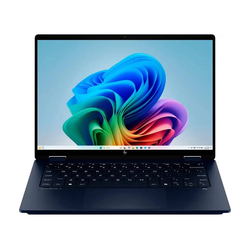 [B5UJ2UA] HP OmniBook X Flip TouchScreen Laptop, Intel Core Ultra 7-256V Processor, 16GB Ram, 1TB NVMe Gen4 SSD, Intel Arc Graphics, 14" 2K TouchScreen, Backlit Keyboard, Windows 11 Home, Atmospheric Blue | B5UJ2UA#ABA