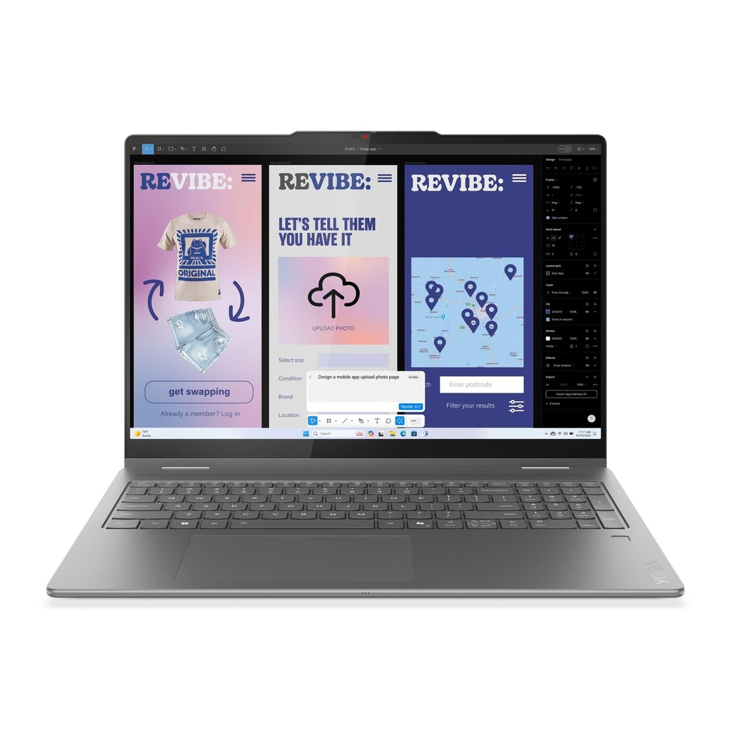 [NS031881] Lenovo Yoga 7 2-in-1 16ILL10 Touch Laptop, Intel Core Ultra 5 226V Processor, 16GB RAM, 512GB NVMe SSD, Intel Arc Graphics 130V, 16.0" WUXGA IPS Multi-Touch Screen, Backlit, English Keyboard, Windows 11 Home, Luna Grey | 83JT0000US
