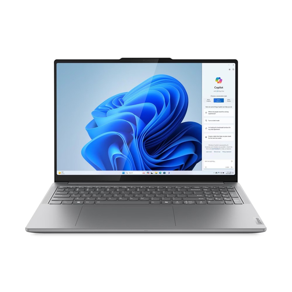 [NS029840] Lenovo Yoga Pro 9 TouchScreen Laptop, Ultra 9 185H Processor, 32GB Soldered LPDDR5x Ram, 1TB SSD NVMe, RTX 4060 8GB GDDR6 VGA, 16" 3.2K (3200x2000) Mini LED 165Hz,Touch Display, Backlit Arabic Keyboard, Windows 11 Home - Luna Grey