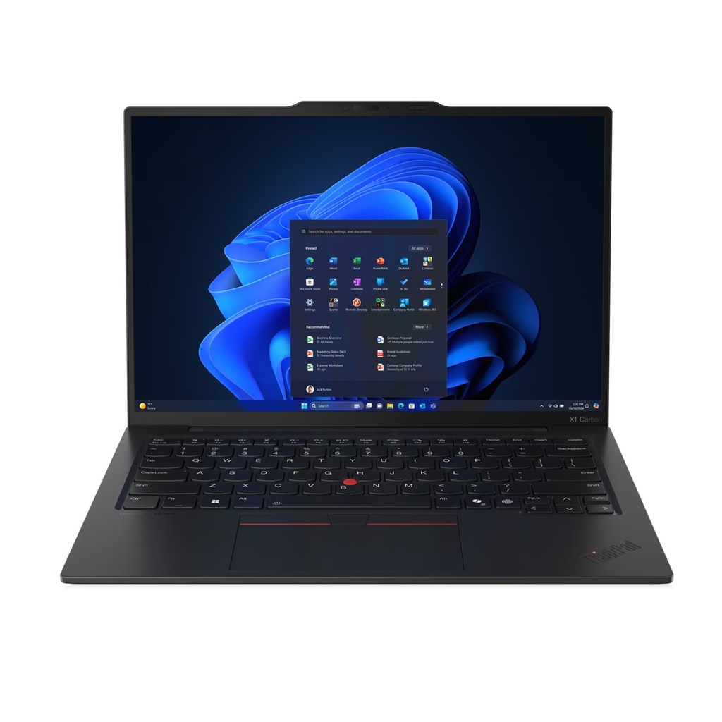 ThinkPad X1 Carbon Gen 13 Aura Edition Laptop, Intel Core Ultra 7-265U Processor, 64GB RAM, 1TB NVMe SSD, Intel Graphics, 14″ WUXGA IPS Display (Windows 11 Pro) Arabic / English - Black | 21NX000RGR