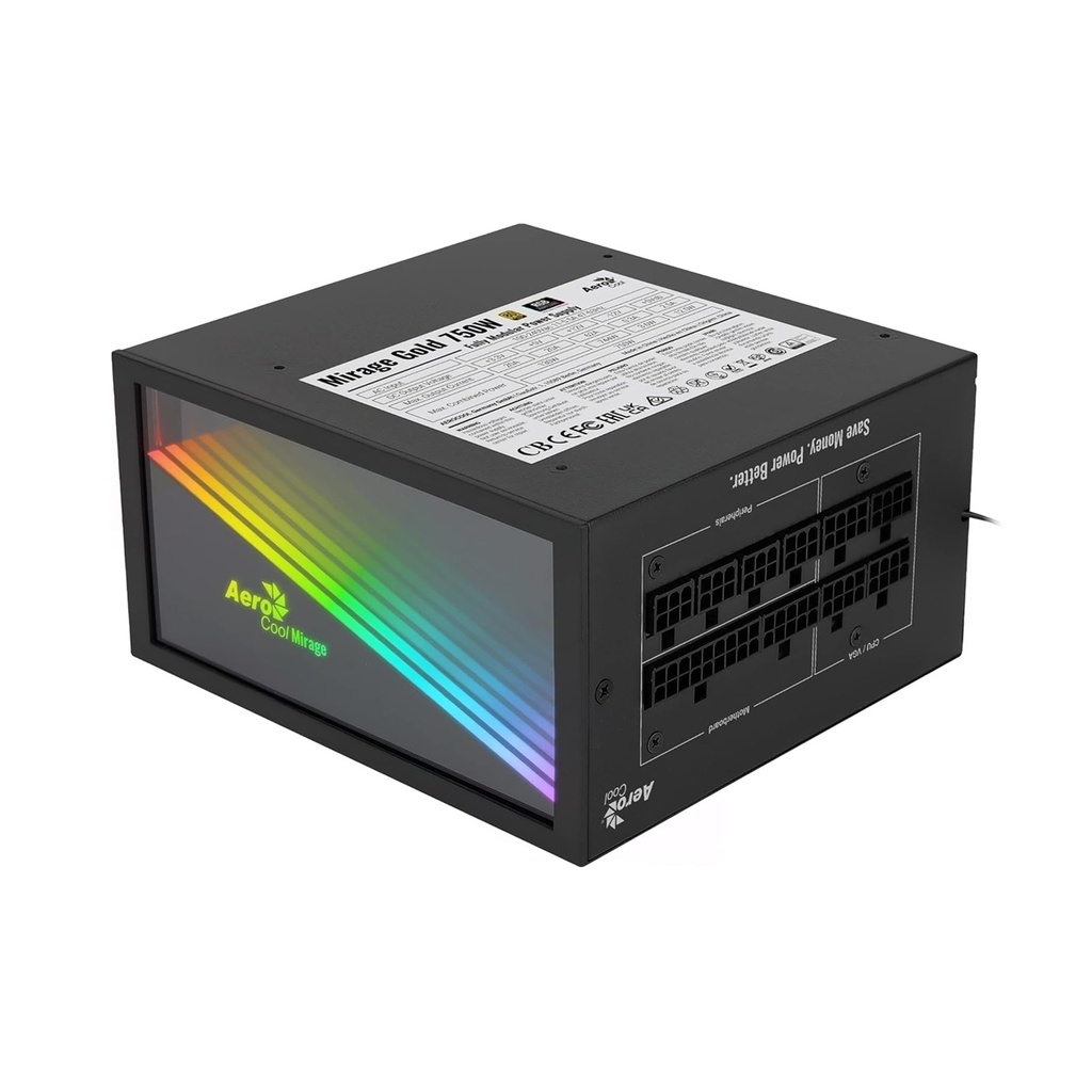 [NS028436] Aerocool Mirage Gold 750W 80PLUS GOLD Fully Modular Power Supply