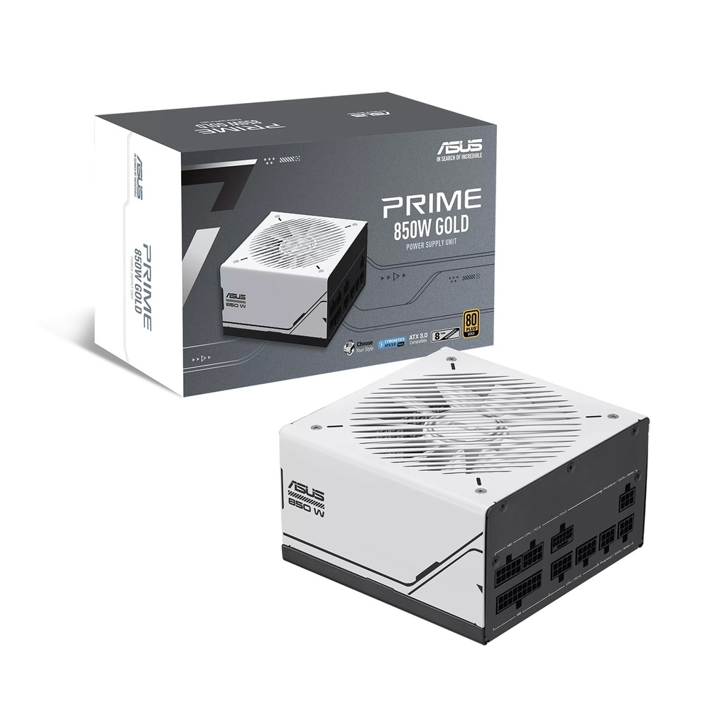 [NS014403] Asus Prime 850W Gold ATX 3.0 Compatible, Fully Modular Power Supply - White