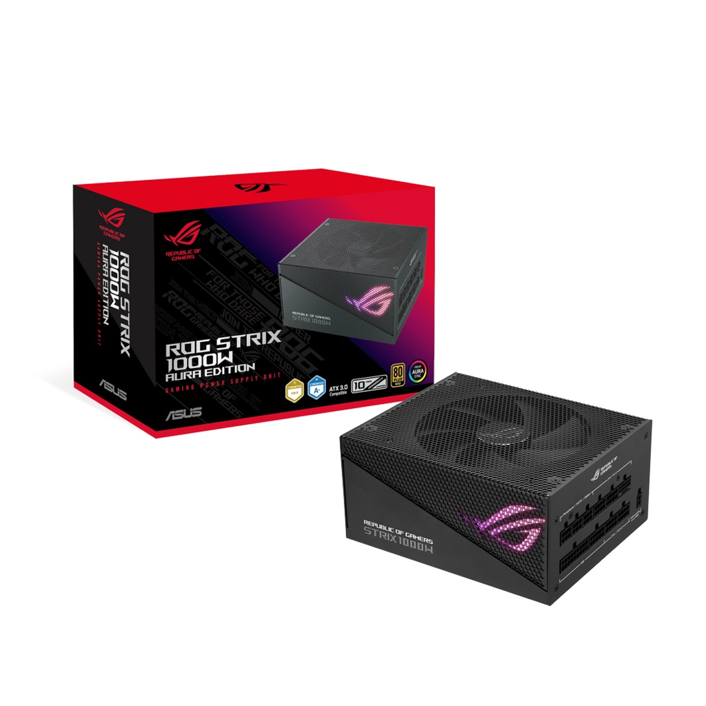 [NS010226] Asus Rog Strix 80PLUS GOLD Fully Modular 1000W Aura Edition Gaming Power Supply