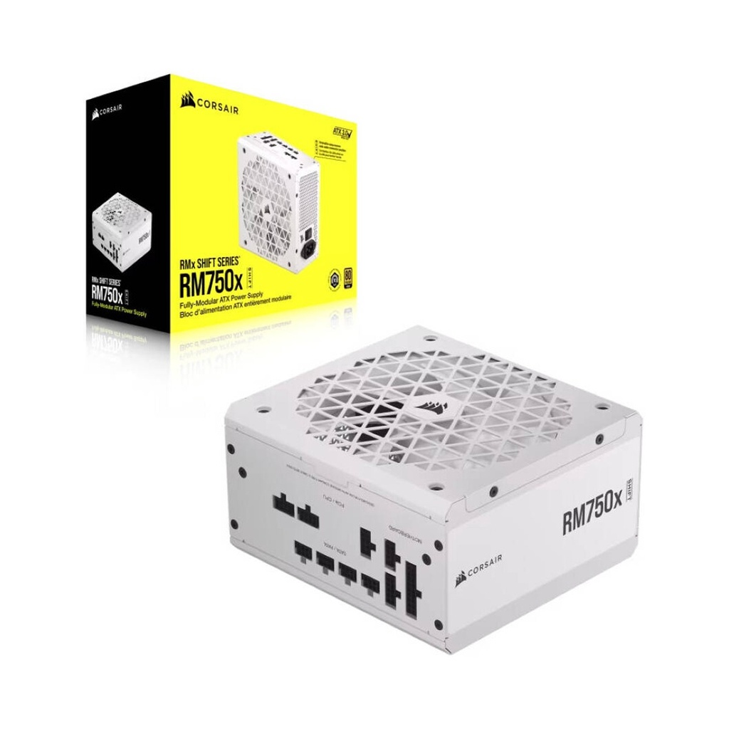 Corsair RMx Shift Series RM750X 80PLUS Gold Fully Modular 750W ATX 3.0 PCIe 5.0 Power Supply - White
