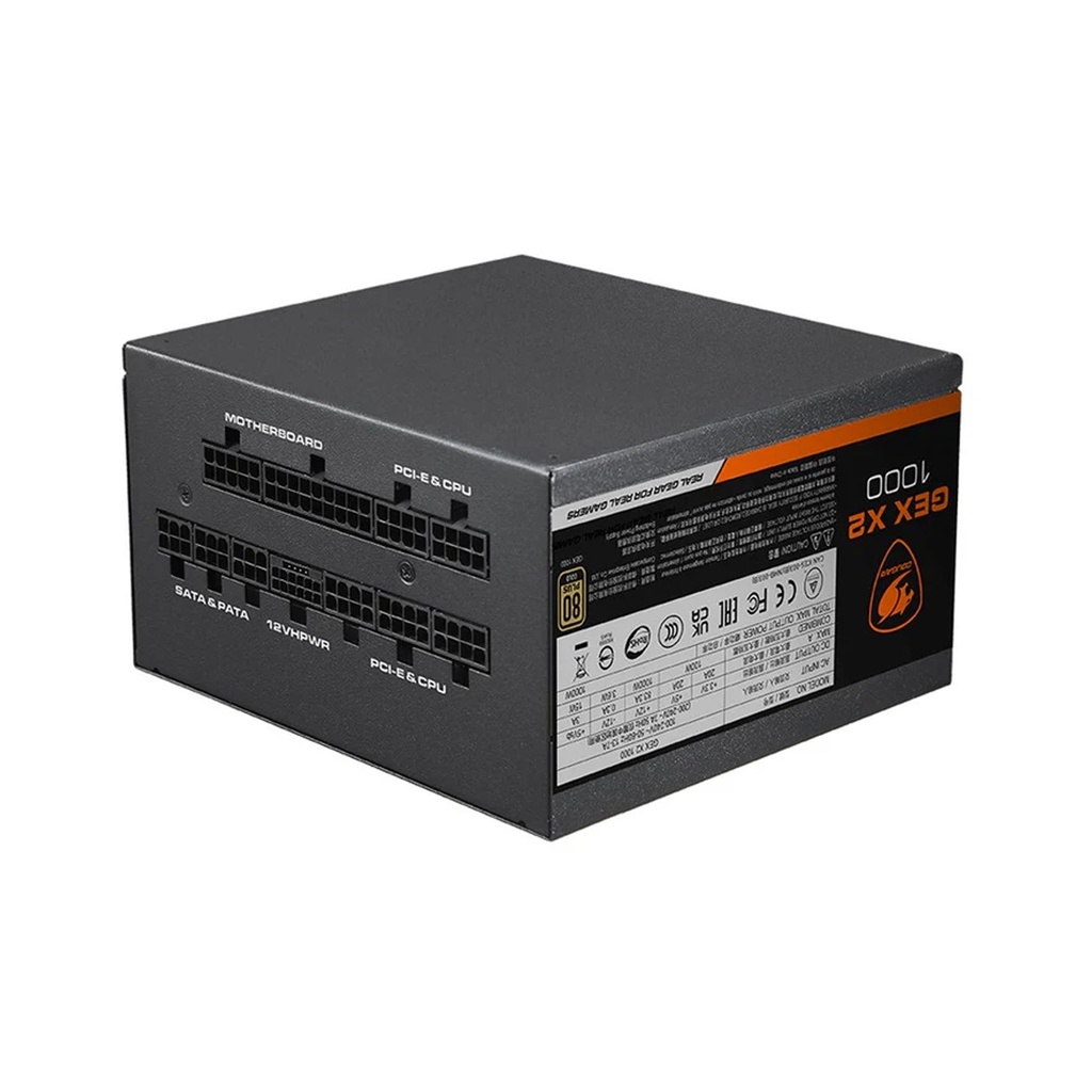 Cougar Gex X2 80PLUS GOLD 1000W True ATx 3.0 Gold Efficiency PSU PCIE Gen 5.0 Power Supply