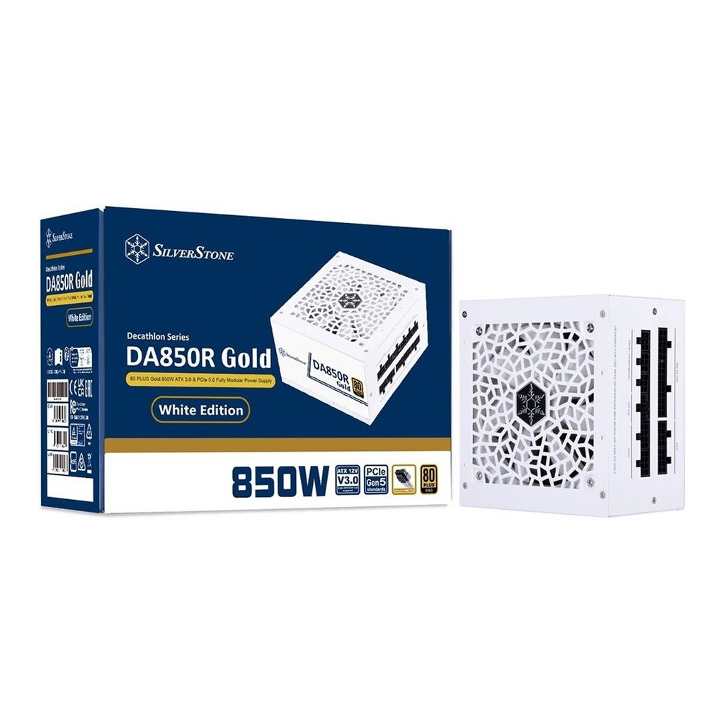 [NS027774] Silver Stone Decathlon Series DA850R 80Plus Gold ATX 3.0 & PCIe 5.0 Fully Modular 850W Power Supply - White