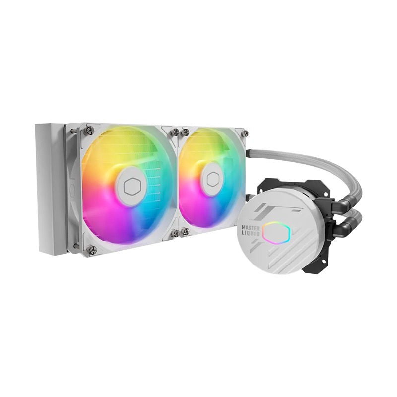 [NS014108] CoolerMaster MasterLiquid 240L Core ARGB CPU Liquid Cooler - White