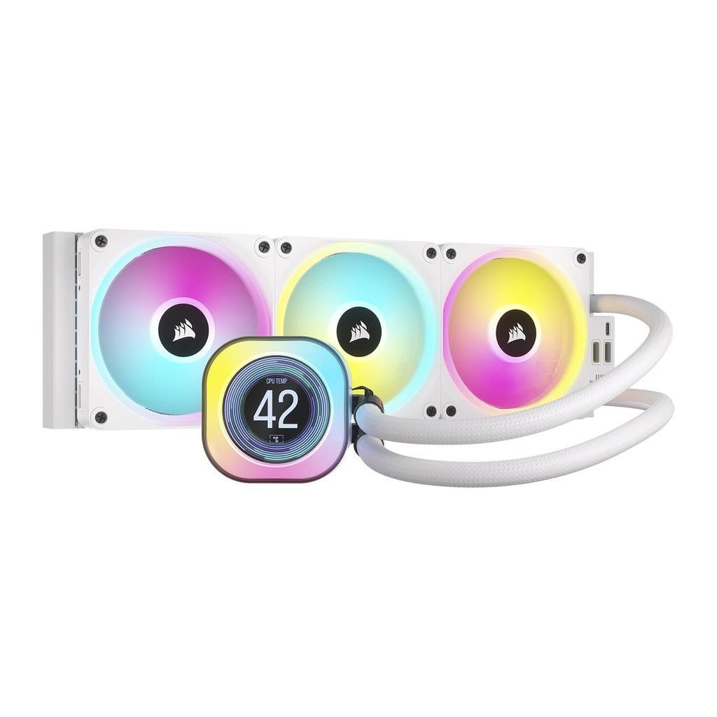 Corsair iCUE Link H150i LCD RGB Extreme Performance 360MM CPU Liquid Cooler - White