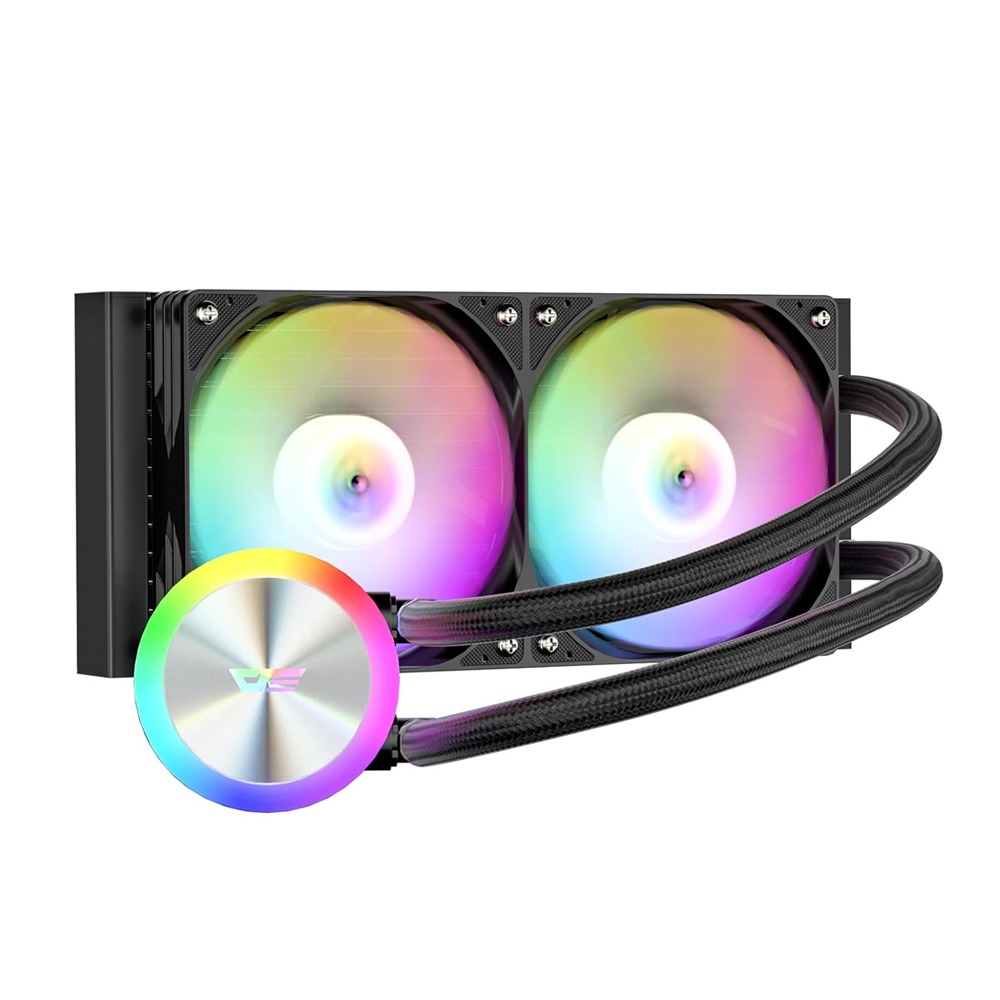 [NS032147] DarkFlash AquaGlow DG240 ARGB AIO 240mm Liquid CPU Cooler - Black