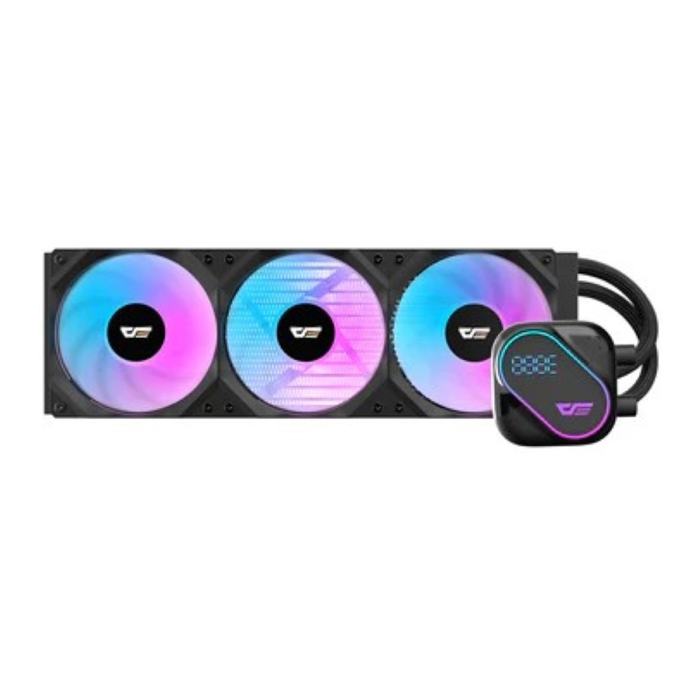 [NS032145] DarkFlash Explore DO360 ARGB 360mm AIO Liquid CPU Cooler With Segment LCD Screen - Black