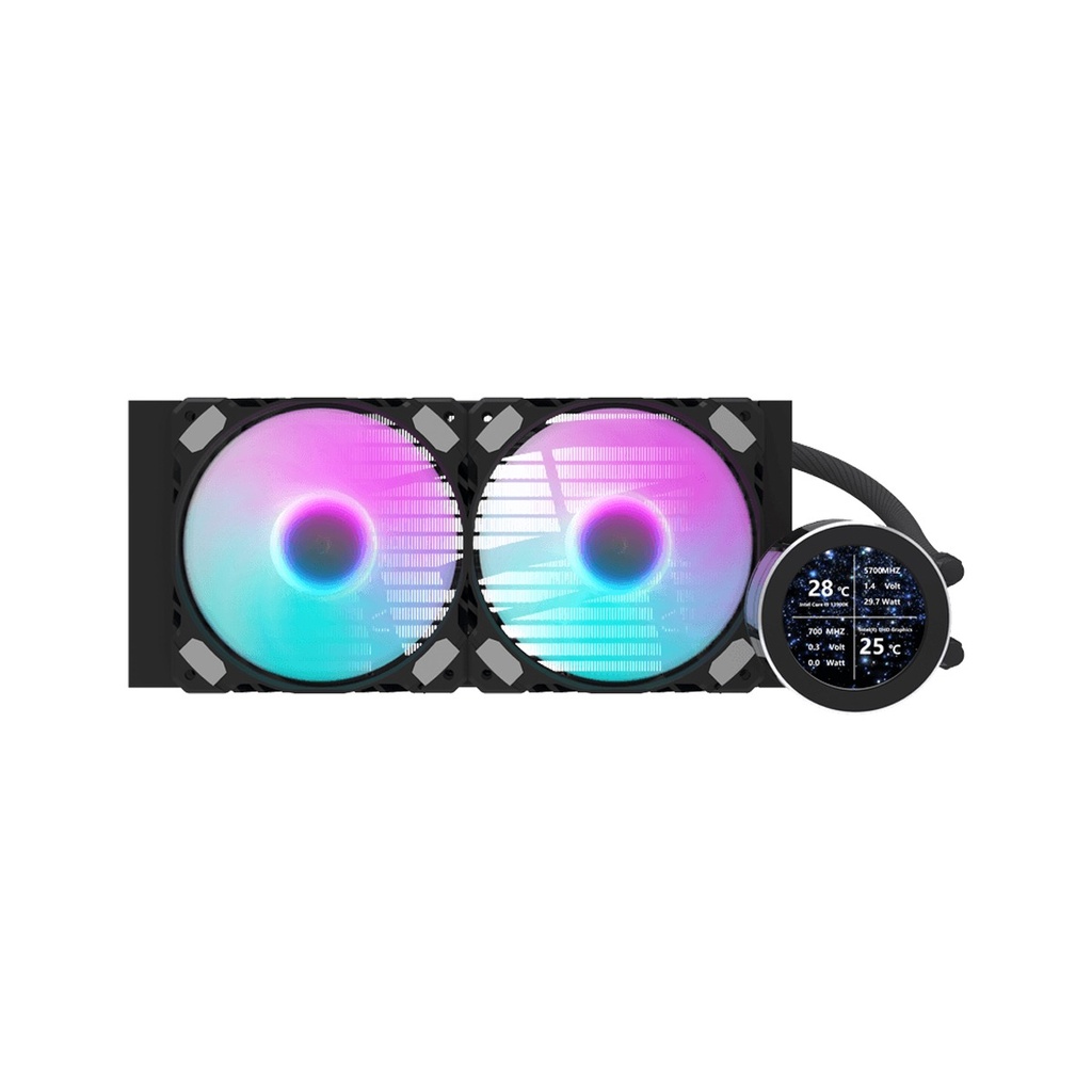 [NS029369] DarkFlash Nebula Series DN240S 2.1 inch IPS Display Screen All-In-One 240MM Liquid Cooler - Black