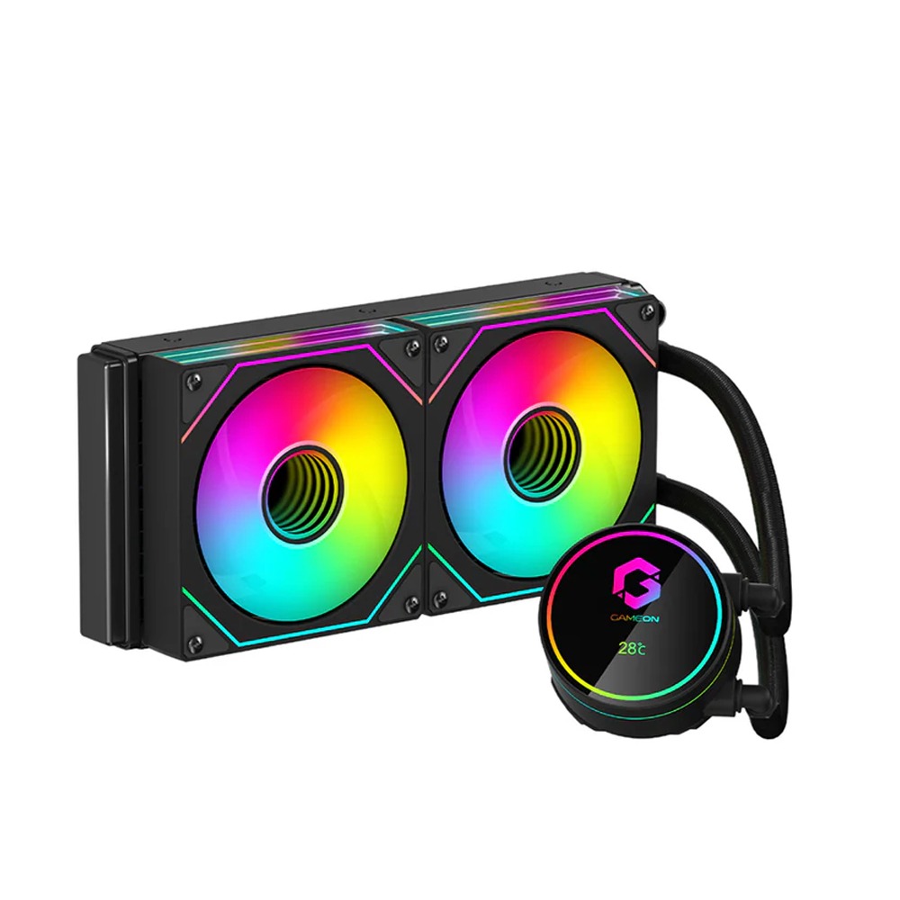 [NS016124] Gameon Kraken II A380 high Performance Bearing, Temperature Display, 240mm Liquid CPU Cooler - Black