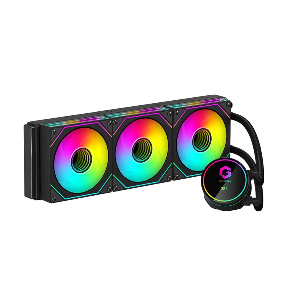 [NS027978] Gameon Kraken Series 360 high Performance Bearing, Temperature Display, 360mm Liquid CPU Cooler - Black