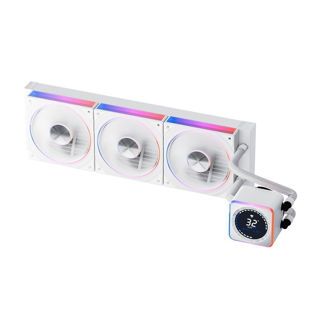 Jungle Leopard Astrabeat 360 Digital ARGB Liquid CPU Cooler, 360mm Radiator, Water-Cooling, AMD & Intel Compatible - White