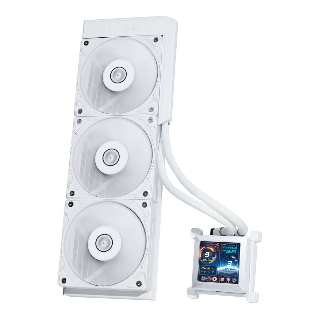 [NS030521] Lian Li Hydro-Shift LCD AIO 360mm Liquid CPU Cooler with 2.88" IPS LCD Screen - White