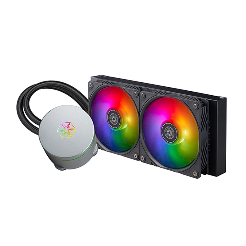 Silver Stone Icemyst 240 Premium ARGB CPU Liquid Cooler, Intel LGA1700 & AMD AM5 Socket Compatible - Black