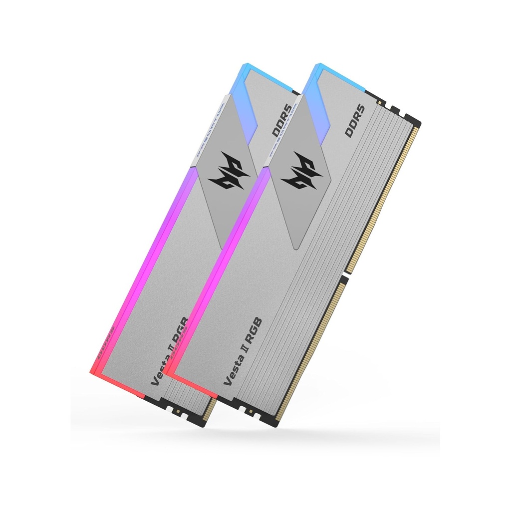 [NS028398] Acer Predator Vesta II RGB 64GB (2x32GB) DDR5 6000MHz CL30 Desktop Memory Kit - Silver