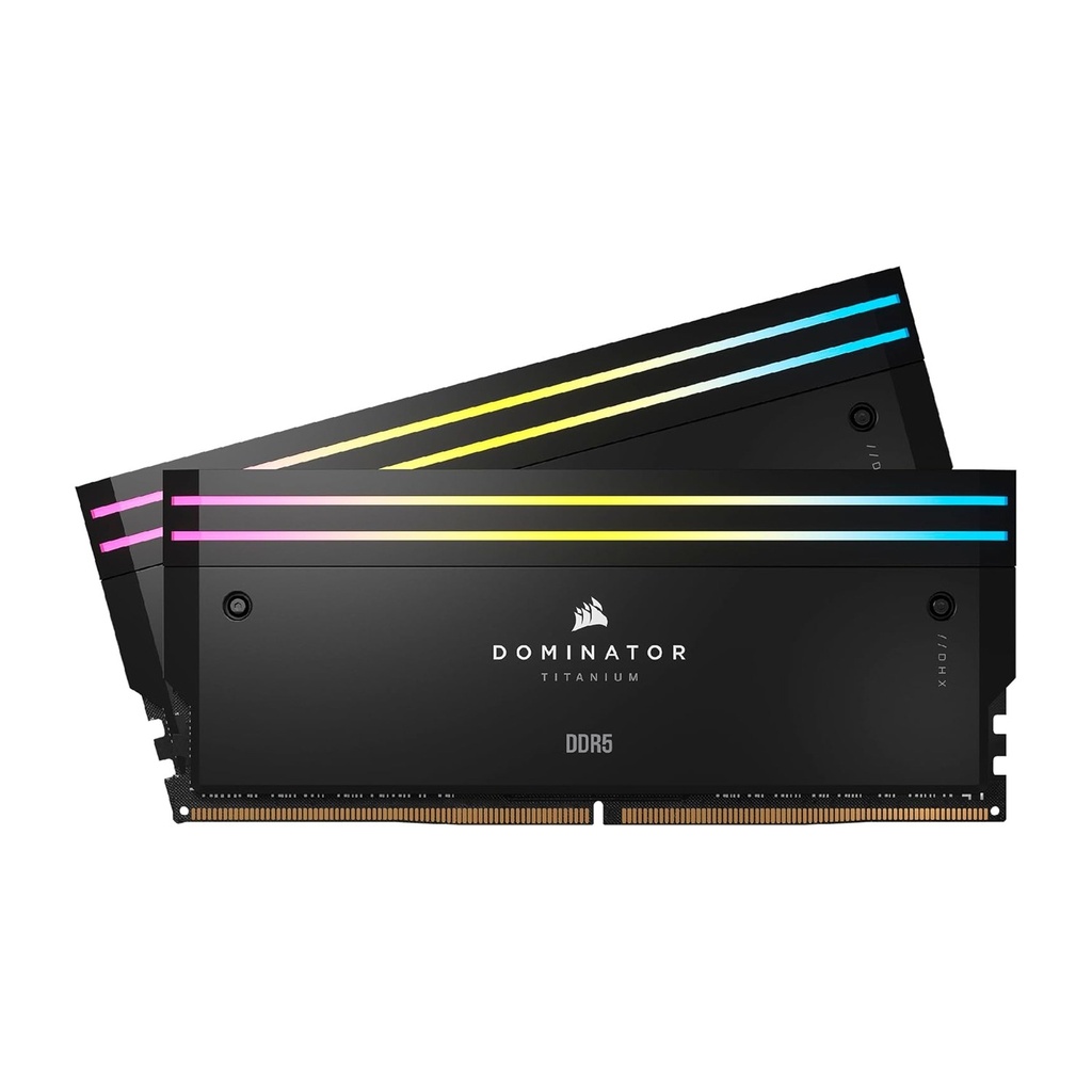 CORSAIR DOMINATOR® TITANIUM RGB 64GB (2x32GB) DDR5 DRAM 6600MT/s CL32 Intel XMP Memory Kit — Black