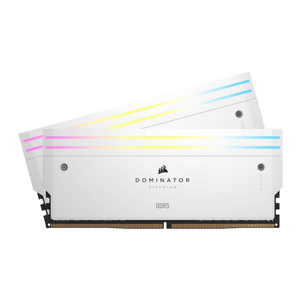 [NS028703] CORSAIR DOMINATOR® TITANIUM RGB 64GB (2x32GB) DDR5 DRAM 6600MT/s CL32 Intel XMP Memory Kit — White
