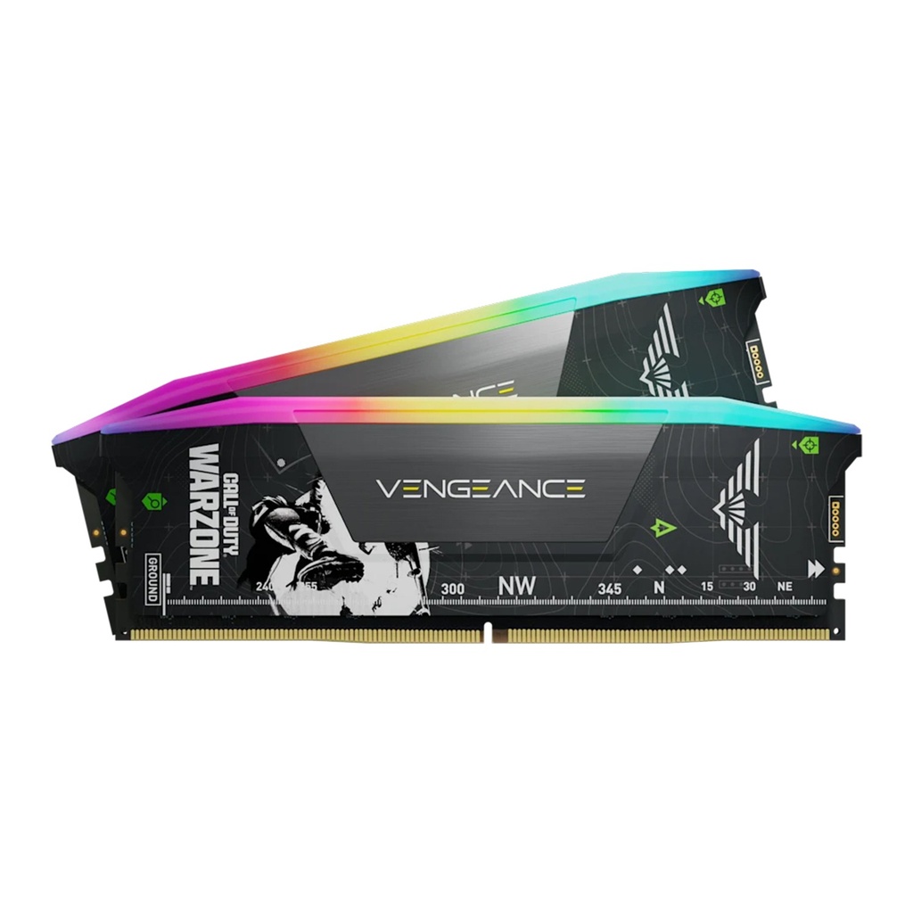 Corsair Vengeance RGB Call Of Duty WarZone Edition 32GB (2x16GB) DDR5 AMD Expo & Intel XMP 6000MHz CL30 Memory Kit - Grey