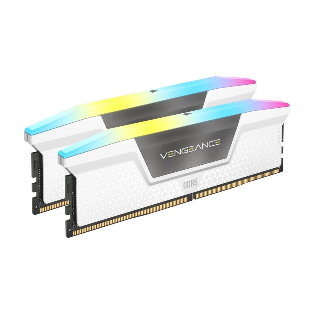 [NS028698] CORSAIR Vengeance RGB DDR5 RAM 64GB (2x32GB) 6000MHz CL30 AMD Expo & Intel XMP Desktop Memory - White