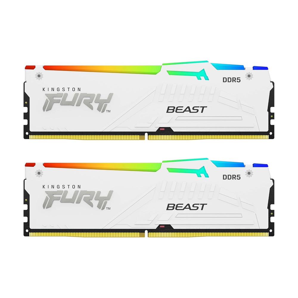 [NS028045] Kingston Fury Beast RGB 32GB (2x16GB) DDR5 6000MT/s CL36 Memory Kit - White