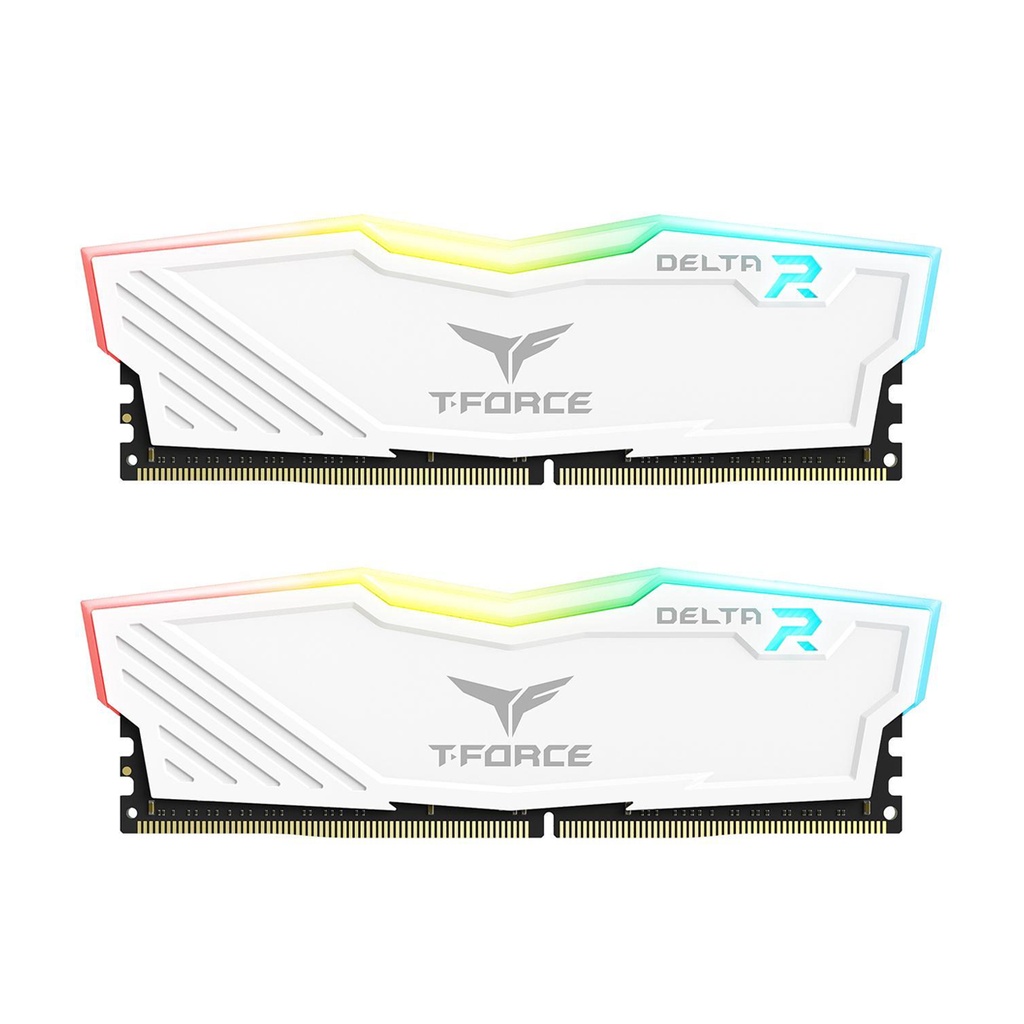 [NS012086] TeamGroup T-Force DELTA RGB 32GB (2x16GB) DDR4 3600MHz CL18 Memory Kit - White