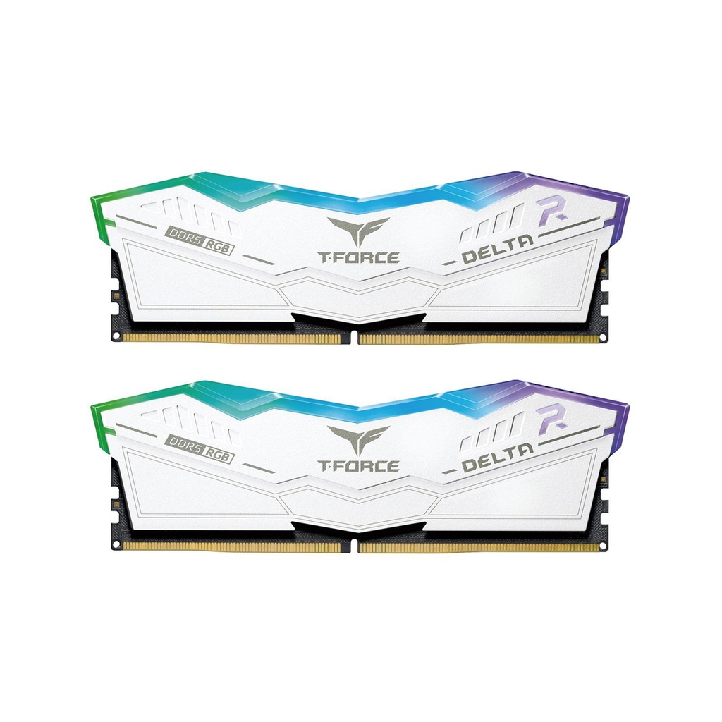 TeamGroup T-Force DELTA RGB 32GB (2x16GB) DDR5 5200MTs CL40 Memory Kit - White
