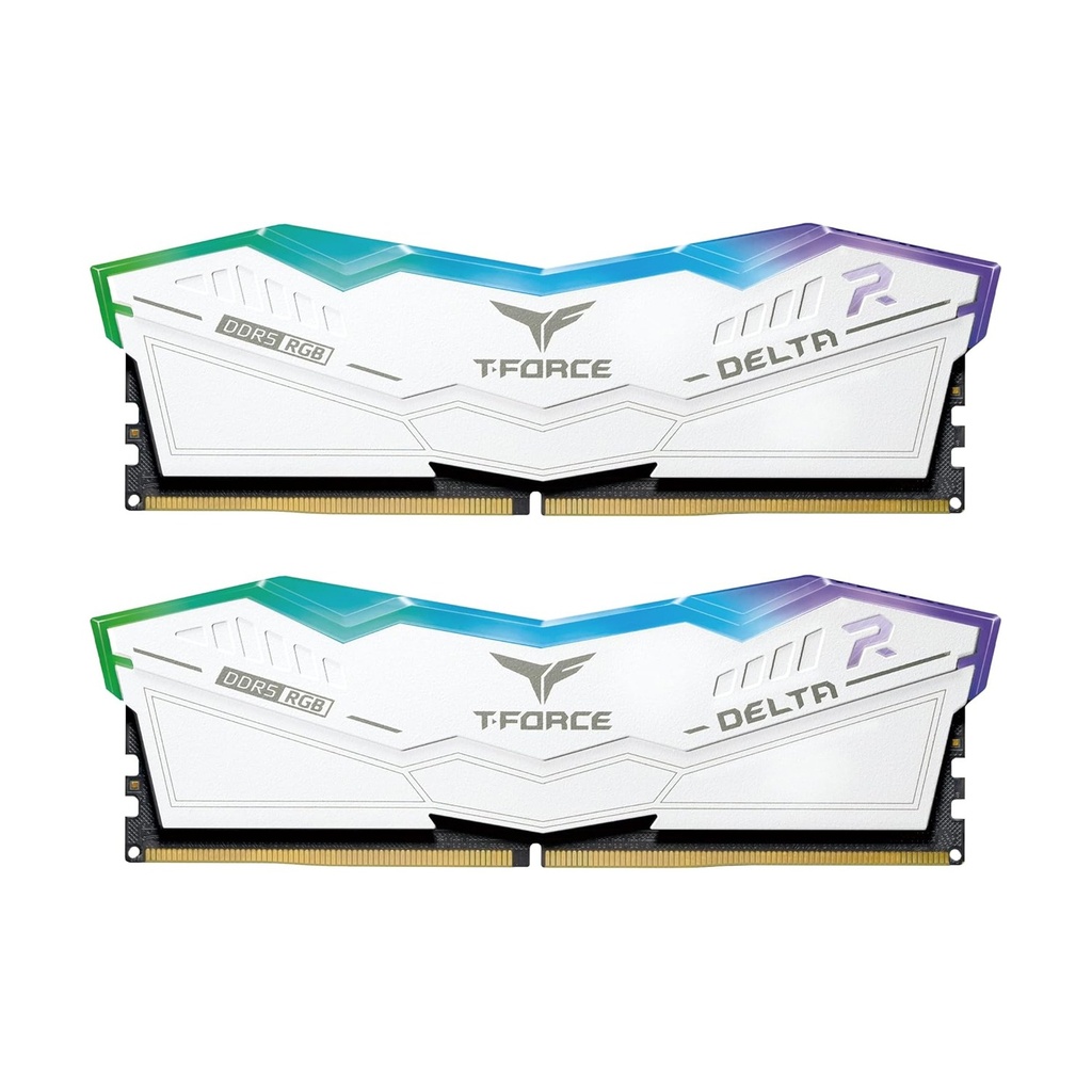 TeamGroup T-Force DELTA RGB 32GB (2x16GB) DDR5 8000MHz CL38 Memory Kit - White