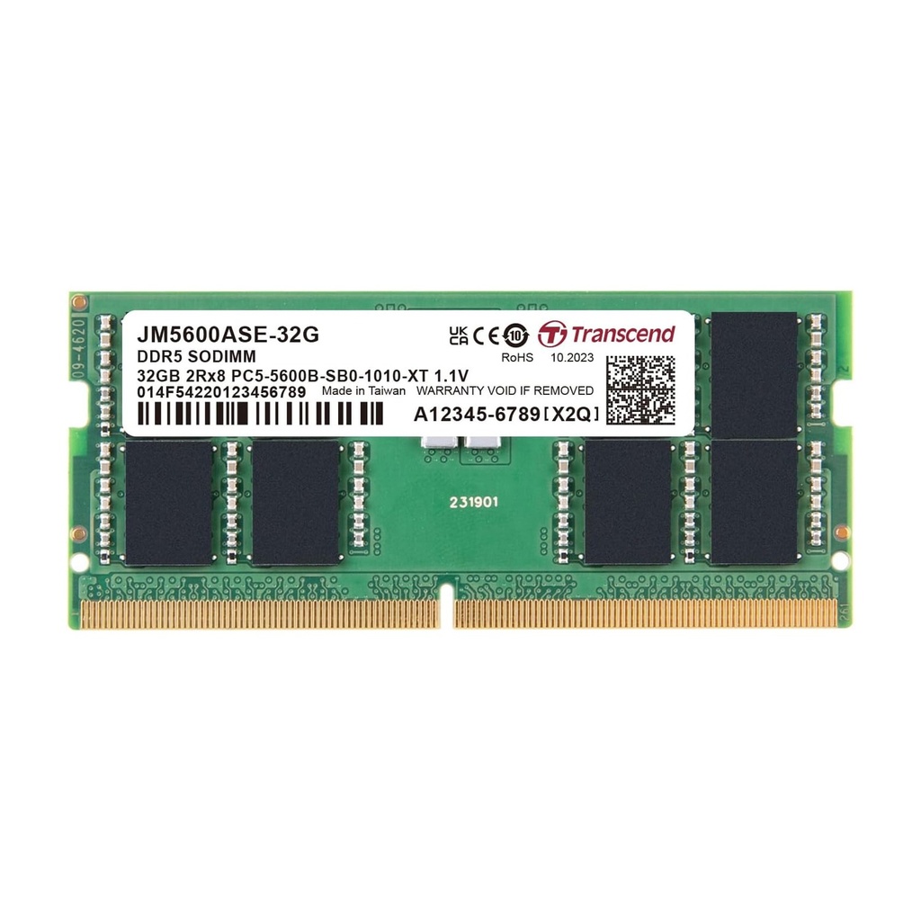 Transcend RAM 32GB DDR5 5600MHz CL40 Laptop Memory