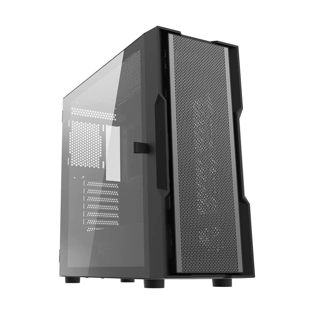 DarkFlash DK431 ATX Mid Tower Left Side Tempered Glass Side Panel Case With 4 ARGB Fans - Black